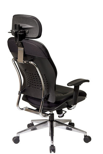 Space Leather Managers Chair w/2-Way Adjustable Headrest