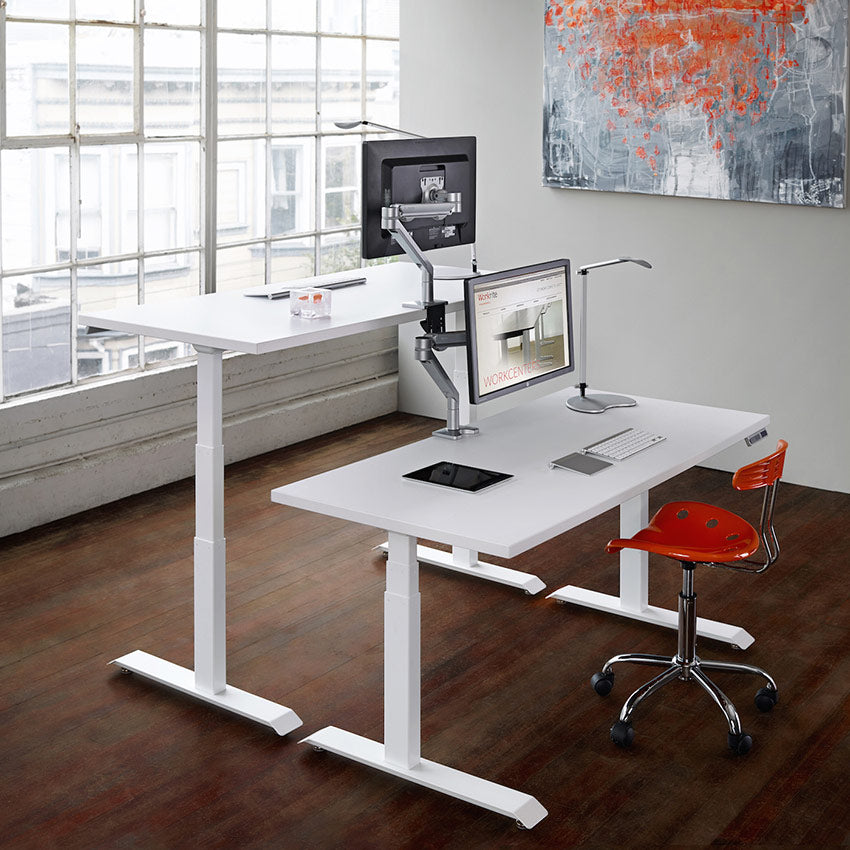 2 Leg Electric Adjustable Height Work Table - Ergsource