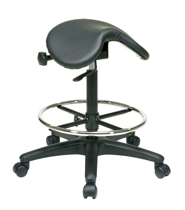 Ergonomic Drafting Saddle Seat Stool w/ Seat Angle Adjustment