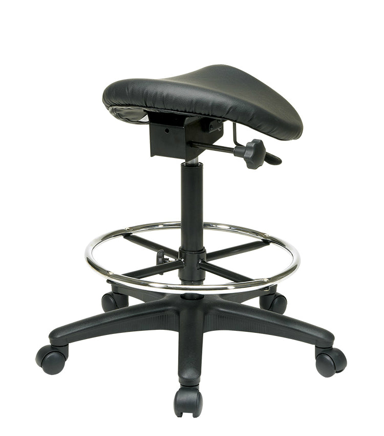 Ergonomic Drafting Saddle Seat Stool w/ Seat Angle Adjustment