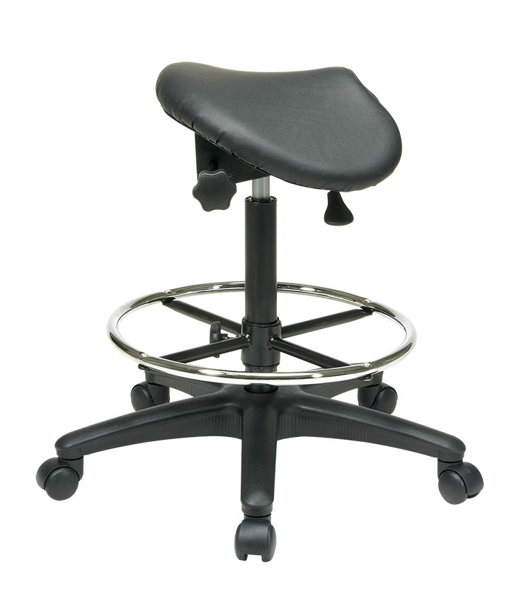 Ergonomic Drafting Saddle Seat Stool w/ Seat Angle Adjustment