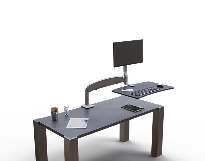 Workrite SOL-SINGLE-CCG-S Solace Single Sit-Stand Desk Converter