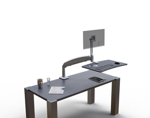 Workrite SOL-SINGLE-CCG-S Solace Single Sit-Stand Desk Converter