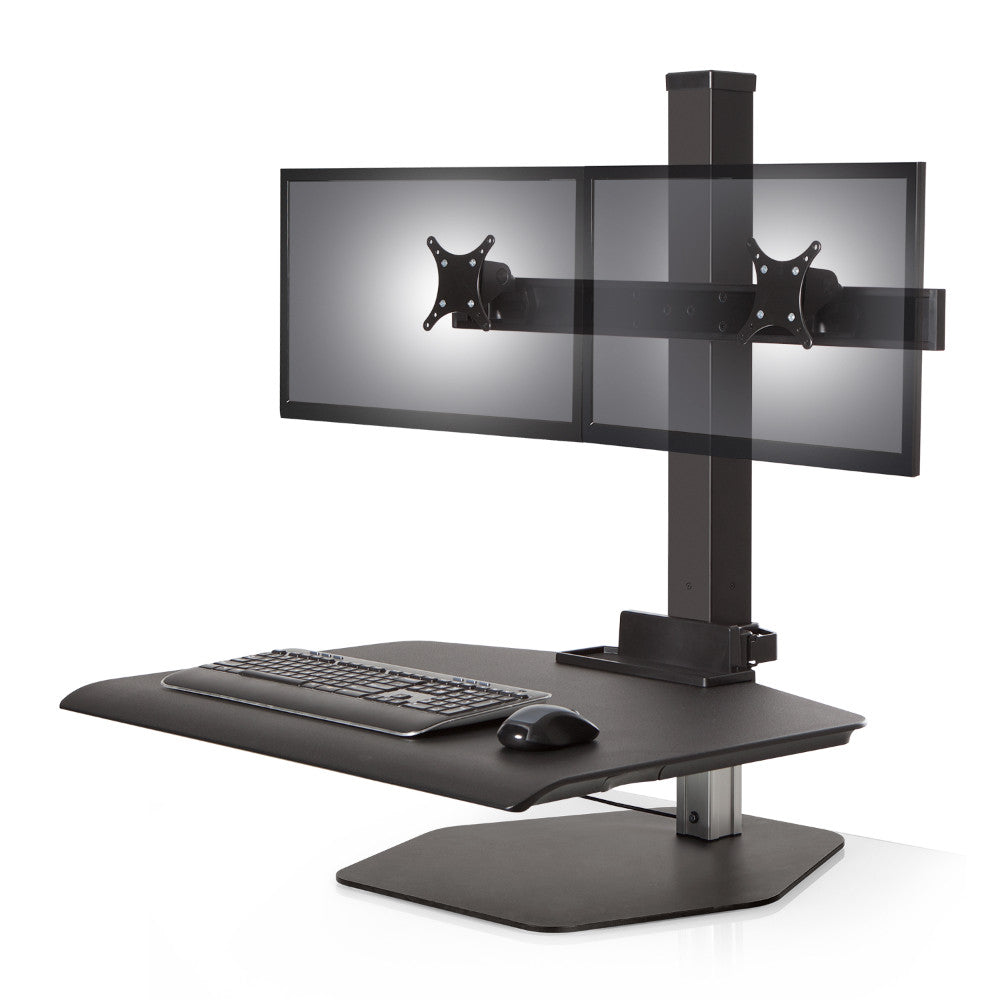Standing desk converter for 2 monitors sales