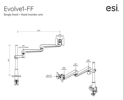 Evolve Pole-Mounted Fixed Monitor Arm