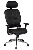 Space Leather Managers Chair w/2-Way Adjustable Headrest