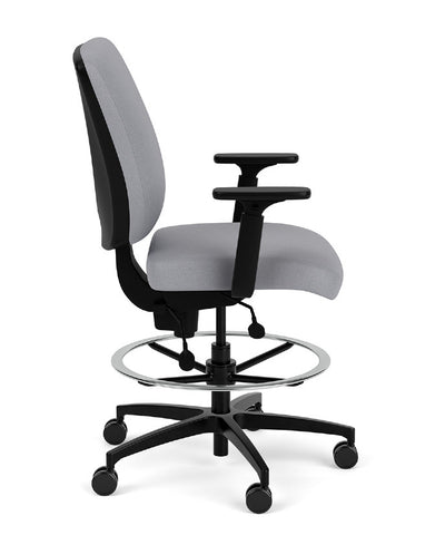 Office Chair with Lumbar Support - Black - Brisbane HD by Via Seating