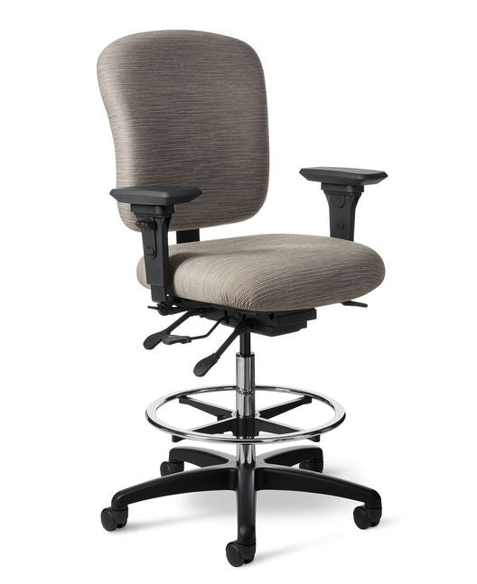 Office Master PT55IU 24-7 Intensive Use Mid-Back Drafting Stool