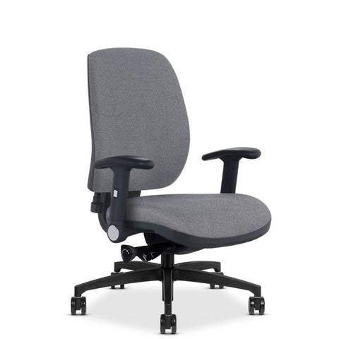 Mid Back Office Chair with Lumbar Support :  125-5C-51A20R-19AB-18BB-16HP-12LUM-9FA-GR A - Terra by Via Seating