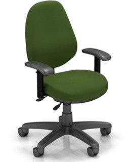 Mid Back Office Chair with Lumbar Support :  125-5C-51A20R-19AB-18BB-16HP-12LUM-9FA-GR A - Terra by Via Seating