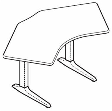 Workrite Sierra 120-Degree 2-Leg Electric Sit-Stand Desk