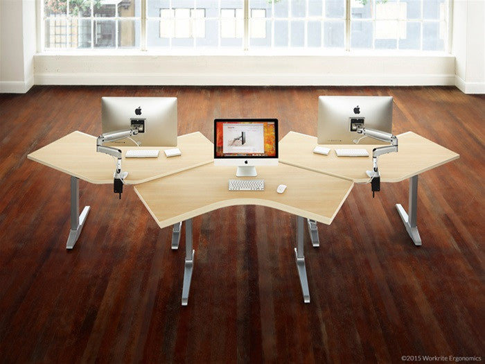 Workrite Sierra 120-Degree 2-Leg Electric Sit-Stand Desk