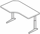 Workrite Sierra Offset Corner Right 2-Leg Electric Height Adjust Desk