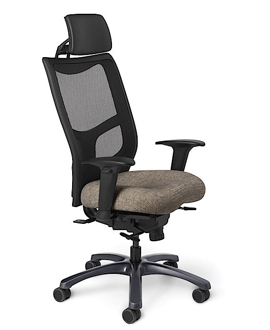 Office Master Yes YS79 High Mesh Back Ergonomic Task Chair w/ Headrest ...